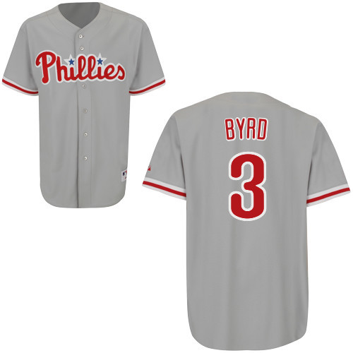 Marlon Byrd #3 mlb Jersey-Philadelphia Phillies Women's Authentic Road Gray Cool Base Baseball Jersey